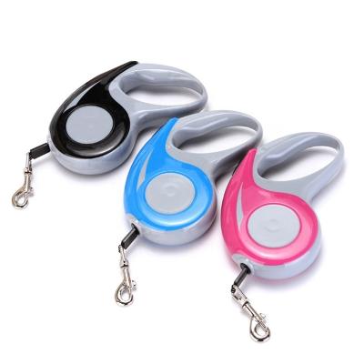 China Pet Auto Retractable Tangle Free Retractable Nylon Rope Leash Lights Dog Walking Leash for sale