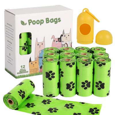 China Stored 12 Roll Eco Friendly Biodegradable Dog Poop Bag Extra Thick Dog Pet Waste Bag for sale