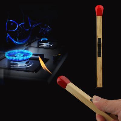 China Creative Special Inflatable Butane Lacquer Igniter Gas Stove Open Flame Ignition Match Shape Metal Practical Extended 183mm for sale