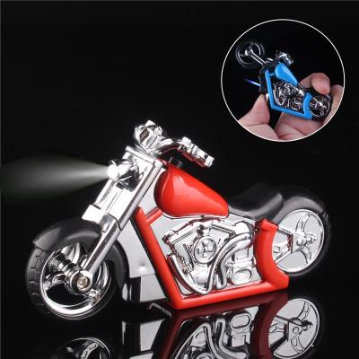 China Rechargeable Creative Motorcycle Shape Jet Torch Lighters Windproof Blue Flame Lighters With LED for sale