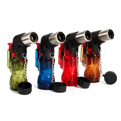 China Mini Butane Jet Torch Cigarette Windproof Color Cigarette Lighter Plastic Burner Ignition for sale