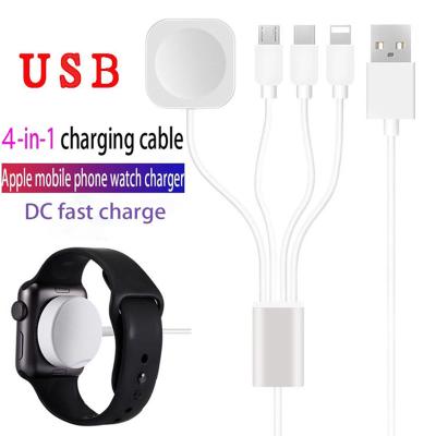 China 4 in 1 Smart Watch Charger 2 3 4 in 1 Magnetic Android Apple Watch Charger USB iWatch Charging Cable for Apple Watch SE Phone 12/11Max for sale