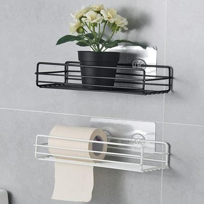 China Punch-free Bathroom Kitchen Stainless Steel Bathroom Wall Mounted Storage Shelf Viable Storage Rack for sale