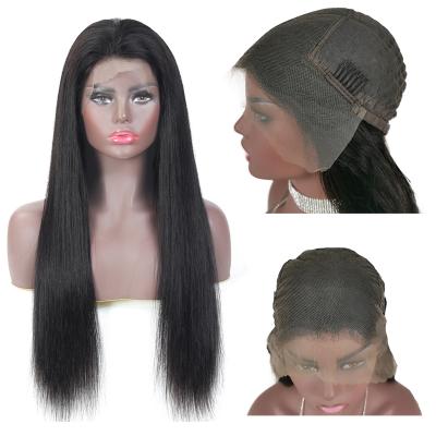 China Silky Straight 180 Density Virgin Remy Human Hair Lace Front Wig Pre Plucked 13x6 Lace Front Silky Straight Wigs With Body Hair For Black Women for sale