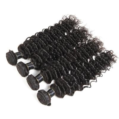 China 9A Deep Wave Brazilian Deep Wave Hair Bundles Wholesale Virgin Brazilian Hair Bundles Hair Extension Bundles With Closure And Headband for sale