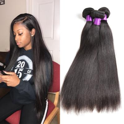 China Factory Price Virgin Soft Thick Smooth Shedding Super Barely Cuticle Aligned Straight Human Hair Extensions 100% Weft Peruvian Hair Bundles for sale