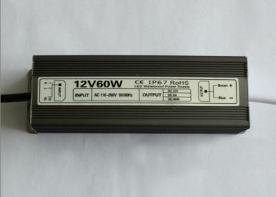 China Waterproof 60W Constant Voltage LED Driver  DC 12V / 24V AC 100-264V for LED Strip for sale