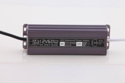 China Short-circuit Protection 60W LED Strip Power Supply 12V / 24V DC IP67 Outdoor for sale