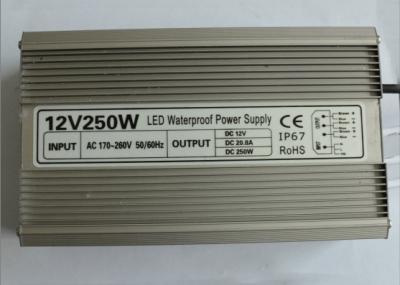 China High Power 250W Waterproof LED Power Supply , Aluminum Shell 12V LED Driver for sale