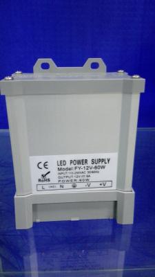 China IP54 12V Rainproof Power Supply 60W 100% Full Load Aged Low Noise for sale