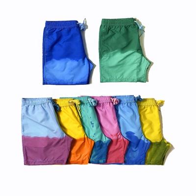 China Custom Made Good Quality Breathable Beach Shorts Mens Swimwear Shorts Swimming Men Trunks Color Changing Beach Shorts for sale