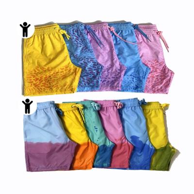 China Breathable Custom High Quality Kids Trunk Swimshorts Pattern Child Beach Shorts Boardshorts Boy Color Changing Swim Trunks for sale