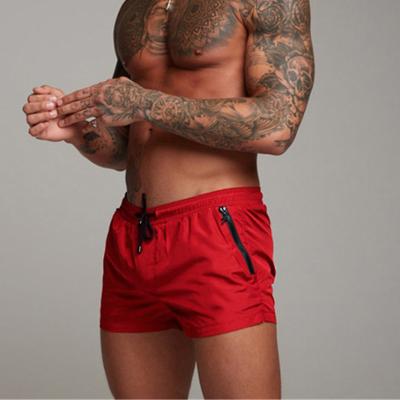 China Breathable 8 Colors Mens Beach Shorts 2 In 1 Trunks Quick-Drying Pocket Zipper Shorts Casual Swimming Sports Breathable for sale