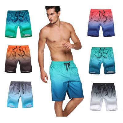 China Breathable Gradient Beach Pants Quick Dry Swimming Shorts Swim Trunk Mens Running Custom Swimwear for sale