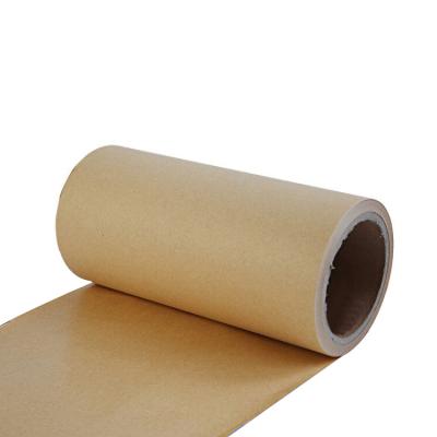 China Manufacturers 80g Pe Silicon Coating One Side Waterproof Greaseproof Brown Kraft Wrapping Paper Roll for sale