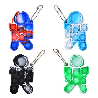 China Mini Pop Pressure Releaser Mini Pop Pressure Releaser Silicone Anti-stress Cute Toy Noise-Sound Multi-Cute Anti-Stress Toy Sound-Sound Holder fidgety person car key for sale