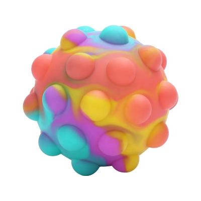 China Can Be Washed Repeatedly New Cheap 3D Children's Magic Squeeze Ball 2022 Rainbow Silicone Stress Sensory Toys Push Relaxing Jumping Wiggle Customs Stress Ball for sale