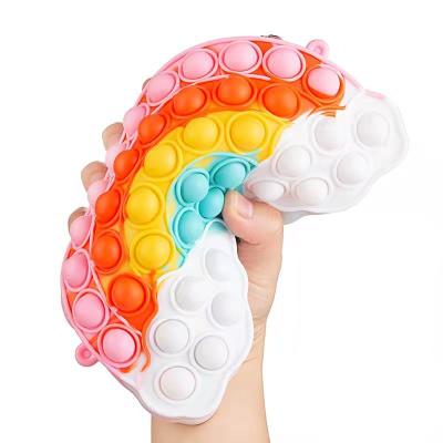 China Mini Toys 2022 Hot Selling Mini Toys Bubble Push Bubble Noise Toy Silicone Noise Toy Rainbow Cloud Itting Handbag for sale