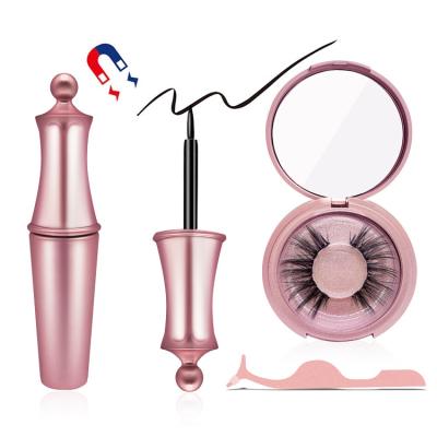 China Waterproof sweatproof smudge proof 2019 3D Mink Eyelashes Magnetic Liquid Eyeliner With Magnetic Mink Lashes Waterproof False Eyelash Extension Tweezers Set for sale