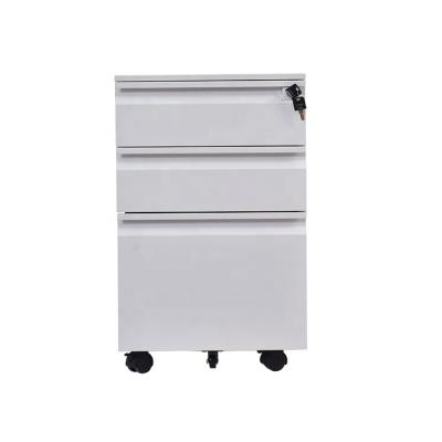 China Metal Equipment Furniture A4 Filing mobile pedestal storage cabinet vertical steel 3 Drawer mobile Office file cabinet for sale