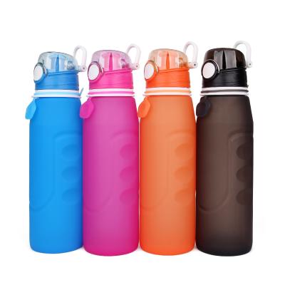 China Sustainable Water Bottle 1000ml Silicone Outdoor Sports Collapsible Water Bottle for sale