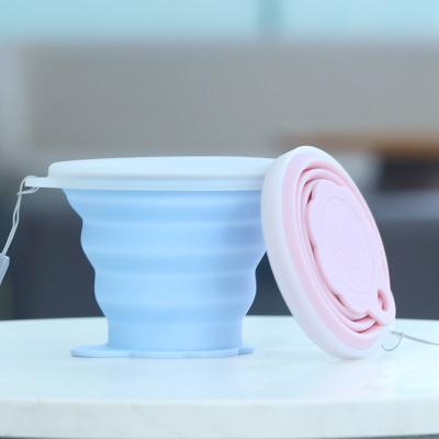 China Viable Silicone Collapsible Cup, Telescopic Silicone Cup, Transparent Portable Cheap Folding Travel Mug Set for sale