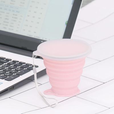 China 250ml Viable Silicone Collapsible Cup, Silicone Telescopic Mug, Transparent Portable Cheap Folding Travel Mug Set for sale