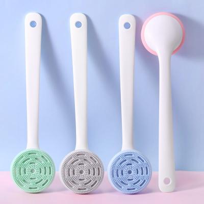 China Long Handle Hand Skin Body Sponge Exfoliating Back Scrubber Silicone Body Brush for sale