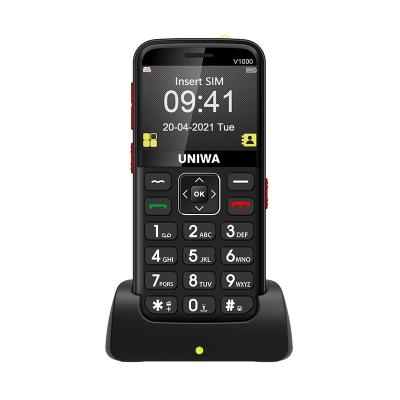 China SIM Card UNIWA V1000 2.31inch 4G Single Button Cell Phone FM 0.3MP Camera Russian Hebrew English Keyboard Cell Phone Single Feature Cell Phone VS V808G for sale