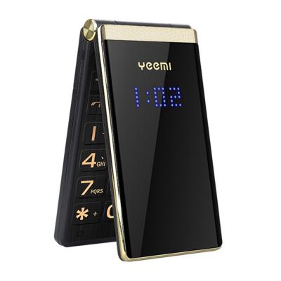 China Dual SIM Card YEEMI M2-C GSM MTK Flip Mobile Phone With 2.84 Inch Vibration MP3 Cell Phone Large Dual Screen Letters For Parents for sale