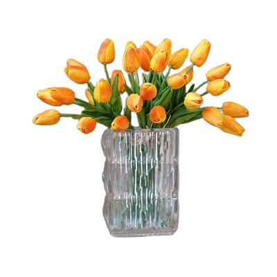 China Hot Sale Wedding Decoration AF23037 PU Mini Tulips Artificial Silk Tulip Flowers Home Decorative Floals For Wedding Table Layout for sale