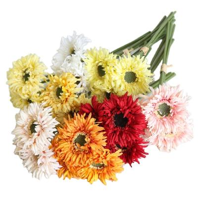 China Wedding Decoration AF23043 Artificial Marigold Flowers Simulation Marigold Bouquets For Wedding Hotel Home Decoration for sale