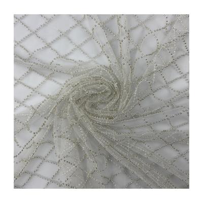 China Best quality WS3015 factory direct sale sustainable luxury lace soft beaded wedding fabric for sale