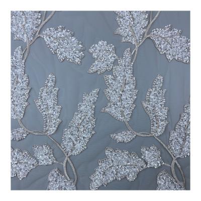 China Sustainable High Quality WS3038 Sequin Embroidery Lace Fabrics for sale