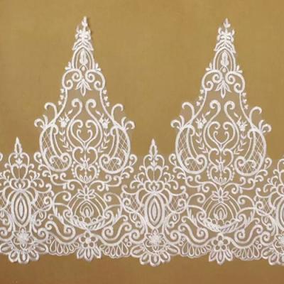 China Sustainable Embroidery Fabrics Bridal Plain Mesh Trim Lace Border Lace for sale