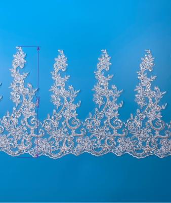 China WT3018 Sustainable Rope Sequin Embroidered Lace Trim for sale