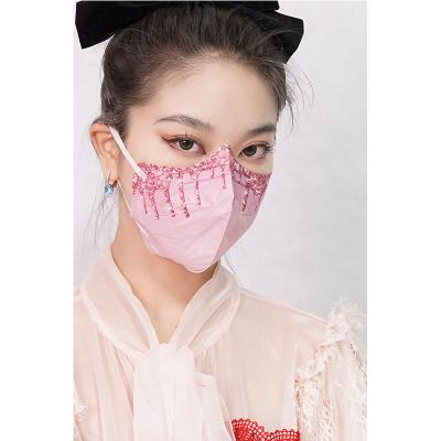 China Color Printing Disposable KN95 Pink Non Woven Fabric Masks Face Mask For Girl for sale