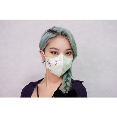 China Green Color Disposable Fashion Printing Non Woven Fabric KN95 Masks Face Mask for sale