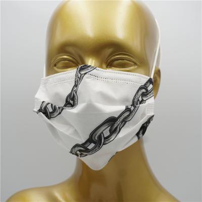 China 3 Ply Disposable Disposable Medical Mask Printed Face Mask Fashion Pattern for sale