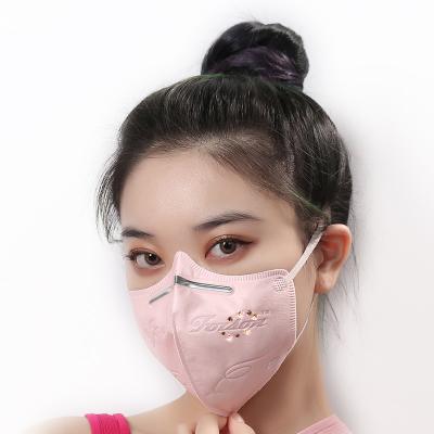 China Pink Protective Respirator Customized Logo And Disposable Girl's KN95 FFP2 Face Mask Face Mask Fashion Design Not Washable for sale