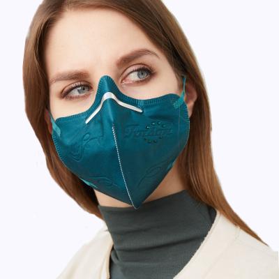 China Disposable Green Color With Zircon Cotton KN95 FFP2 Non Face Mask Protective Face Mask For Women Fashion Respirator Customized Logo And Design for sale