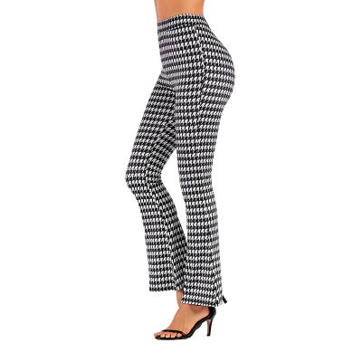 China QUICK DRY explosive women's leopard-print flared pants high-waist snug wide-leg pants long full-print pants for sale