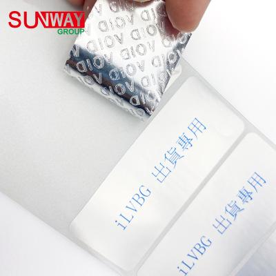 China Wholesale Custom High Quality Blank Waterproof Printing Logo Void Anti-counterfeiting Packaging Label For Sealing for sale