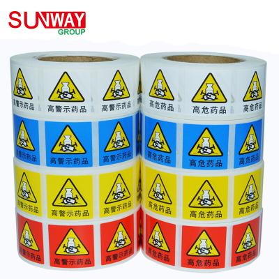 China Waist Choking Adhesive Caution Label Waterproof Customized Warning Stickers For ESD Sensitive Areas for sale