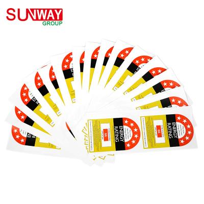 China Custom Strong Professional High Quality Energy Efficiency Waterproof Printing Logo Adhesive Labels And Stickers for sale