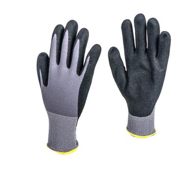 China Premium Quality Sandy Anti-Slip Nitrile Coated Protective Working Hand Gloves for sale