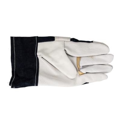 China Absorbent Leather Canvas Welding Work Machinist Anti-Slip Breathable And Sweaty Working Gloves for sale