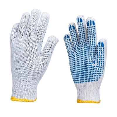 China Wholesale Anti-Slip PVC Dotted Cotton Customized Color PVC Dotted Gloves For Construction Work for sale