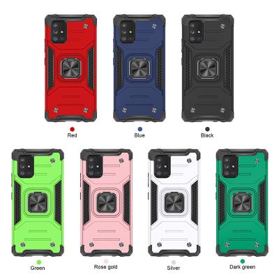 China Shockproof Black Bracket Cell Phone Case For Samsung Note 10 Bracket Phone Case For Samsung Galaxy A71 Magnetic Case A30 Bracket Phone Ca for sale