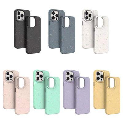 China 2022 100% High Quality Shockproof No Residual Factory Fiber Biodegradable Case For iPhone 13 100% Biodegradable Phone Case for sale